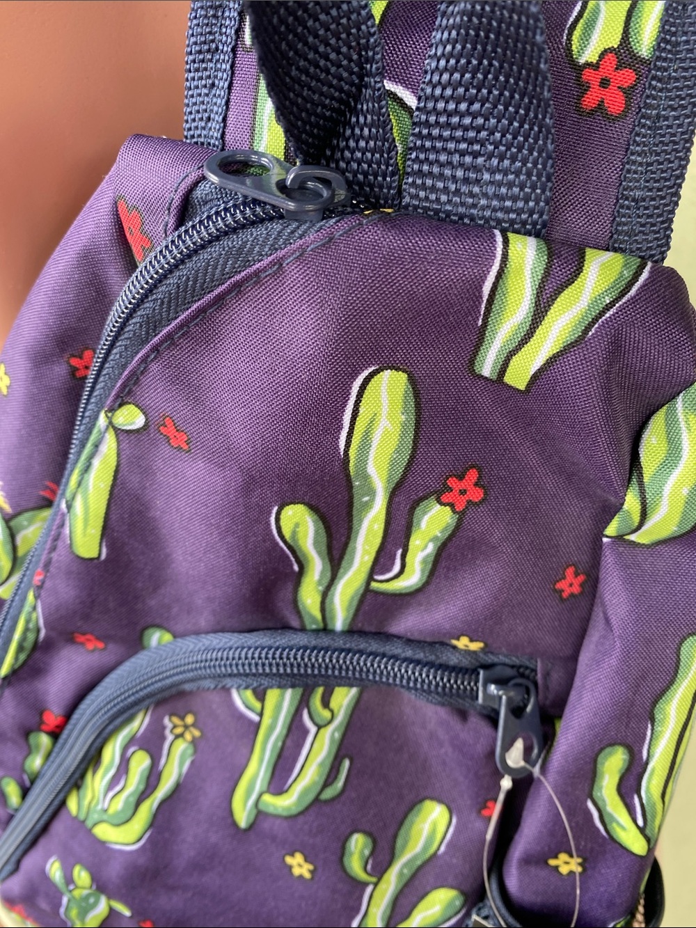 Purple Cactus Sling Bag with Navy Strap - Picture 6 of 10